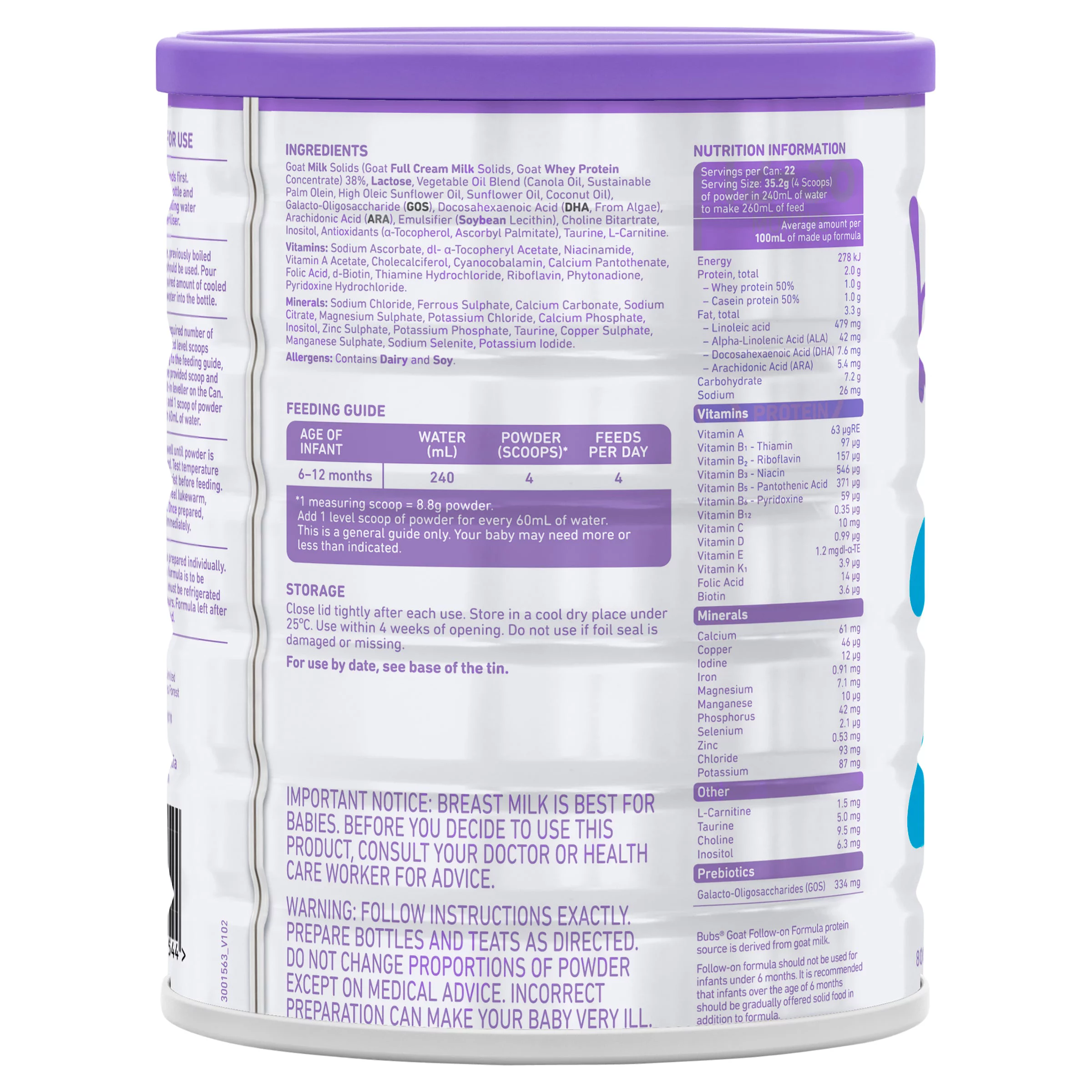 Bubs Easy-digest Goat Milk Infant Formula - Image 3