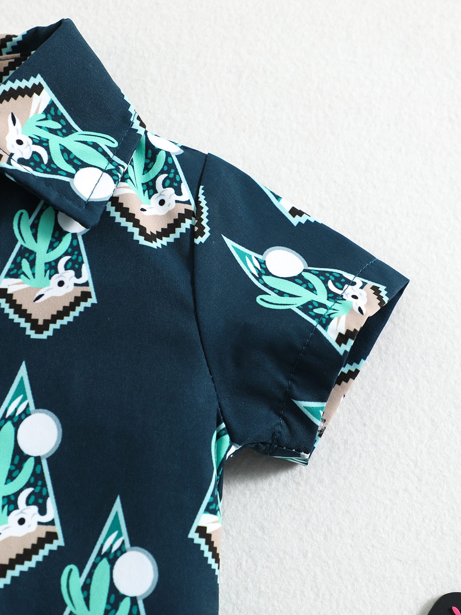 Toddler Baby Boys Button Down Shirt Cow Printed Lapel Short Sleeve T-Shirt Tops - Image 5
