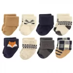 Hudson Baby Infant Boy Cotton Rich Newborn and Terry Socks, Forest, 6-12 Months