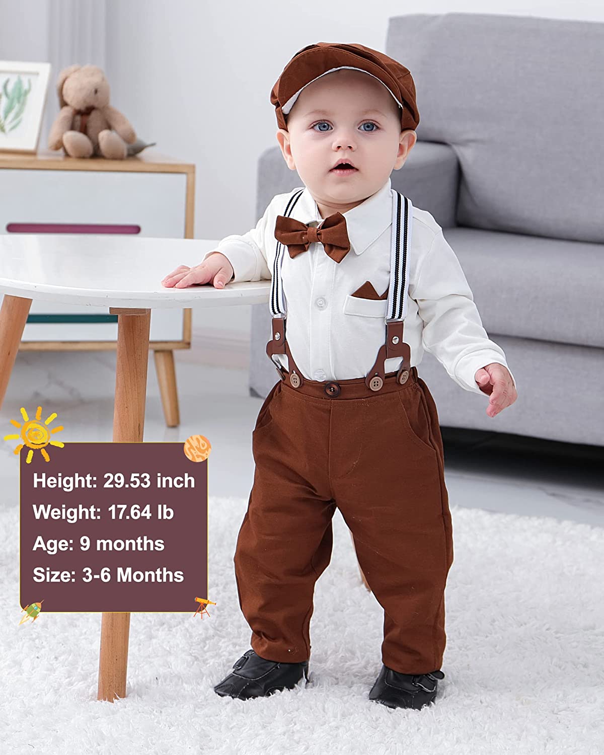 Baby Boy Clothes Set Infant Tuxedo Long Sleeve Gentleman Suit Outfits - Image 2