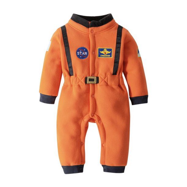 Bilo Baby Toddler Boy Orange Astronaut Fleece Costume Jumpsuit (2-3 Years/95)