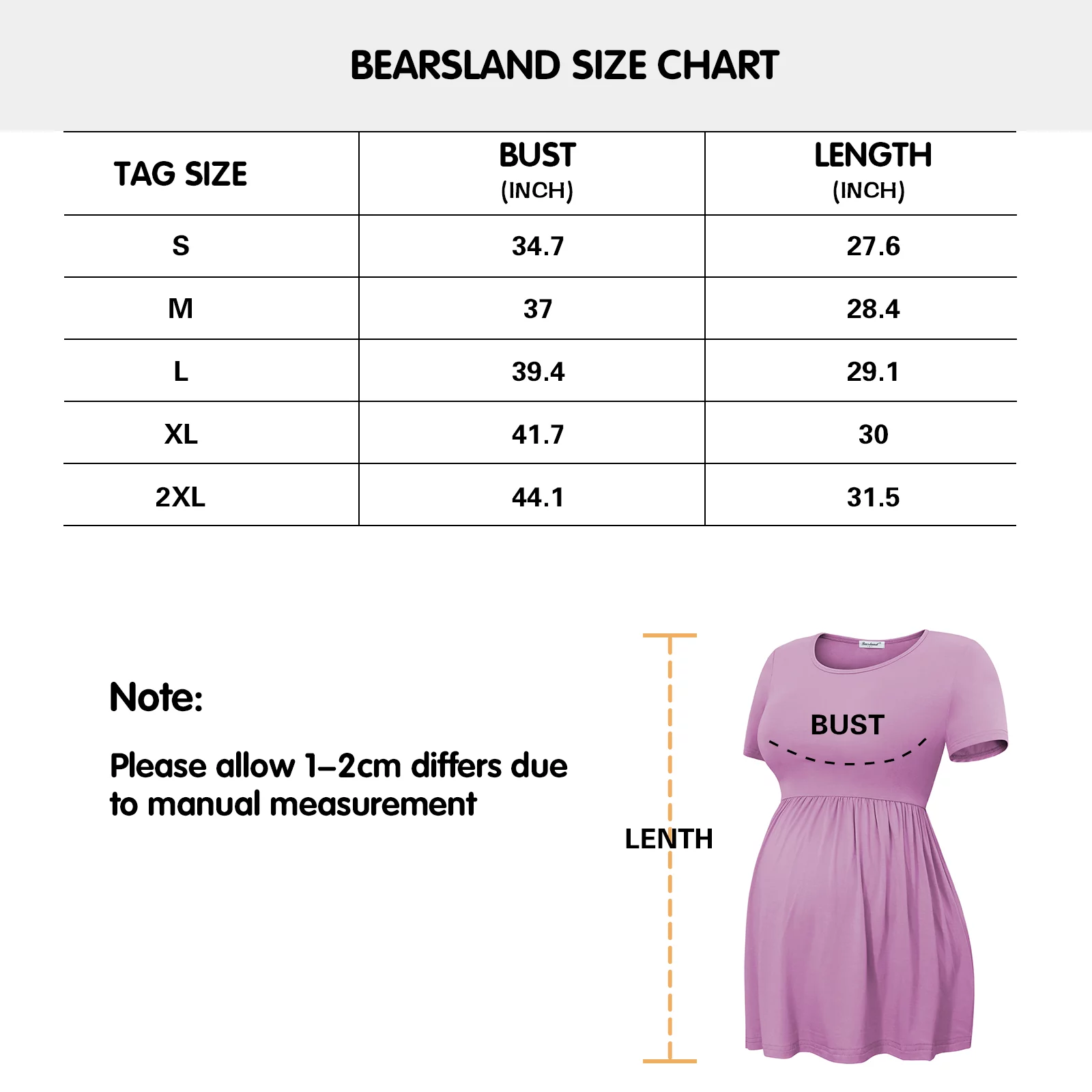 Bearsland Women's Short Sleeve Maternity T-Shirt - Image 6
