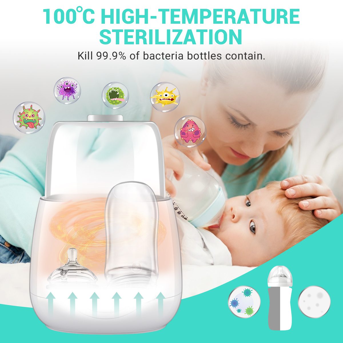 EIVOTOR 6-in-1 Double Bottle Baby Food Warmer - Image 7