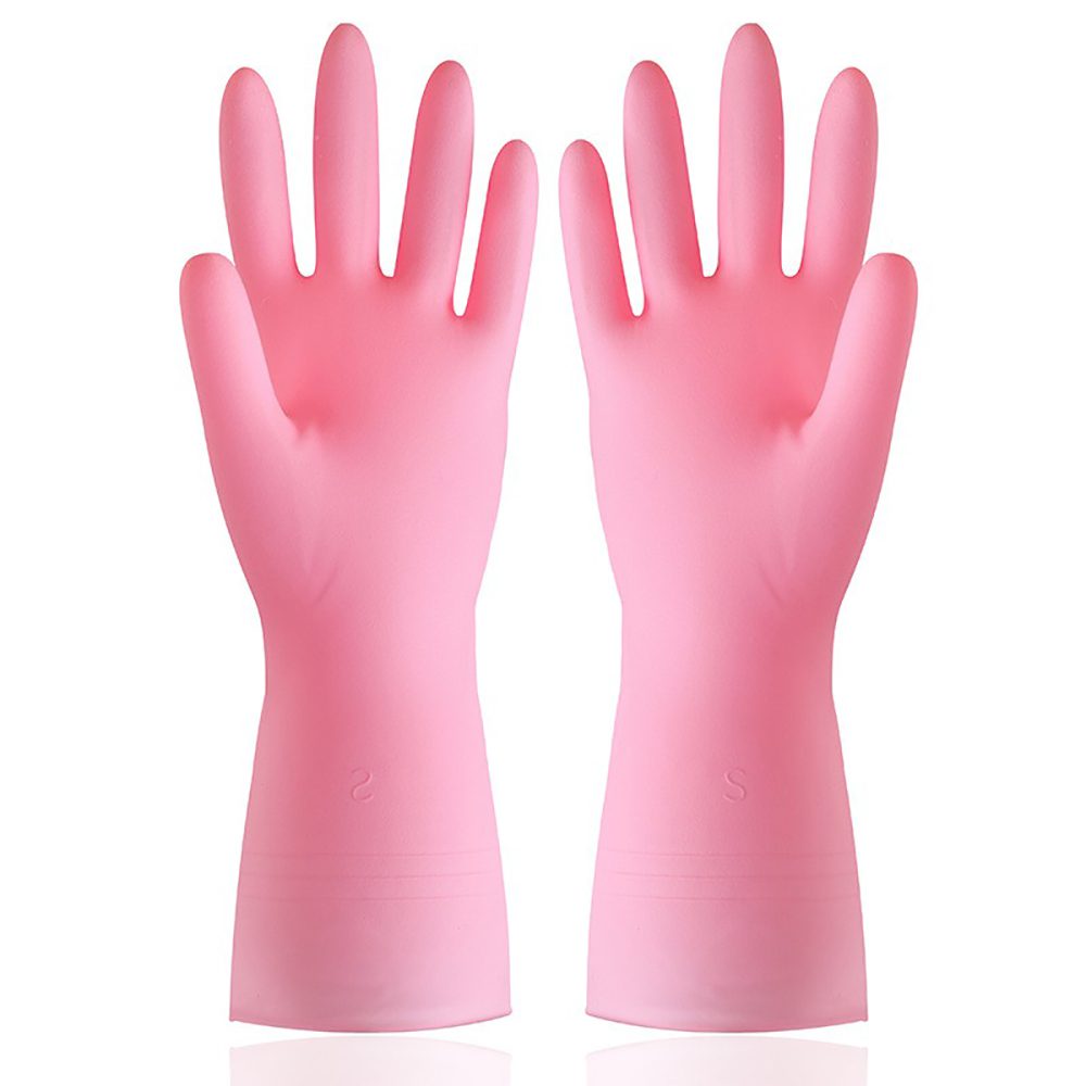 O2frepak 2 Pairs Pink Rubber Reusable Dishwashing Gloves For Kitchen Cleaning - Image 3