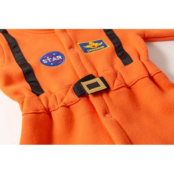 Bilo Baby Toddler Boy Orange Astronaut Fleece Costume Jumpsuit (2-3 Years/95) - Image 4