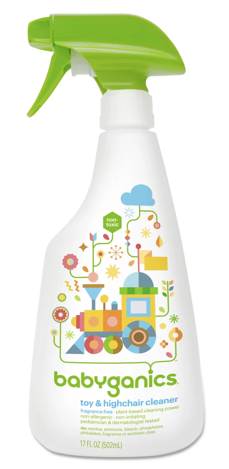 Babyganics Toy And Highchair Cleaner Spray, Fragrance-Free, 17 Oz - Image 2