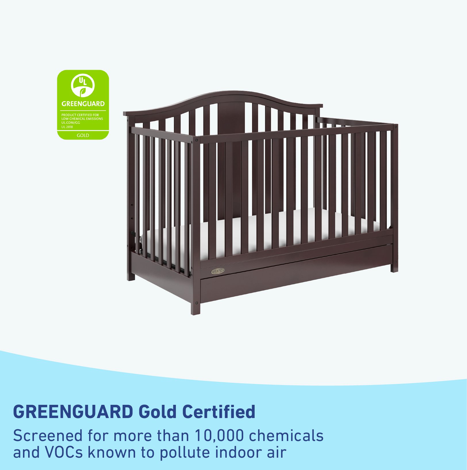 Graco Solano 5-in-1 Convertible Baby Crib with Drawer Espresso - Image 16