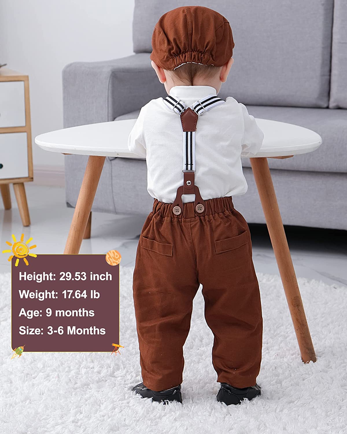 Baby Boy Clothes Set Infant Tuxedo Long Sleeve Gentleman Suit Outfits - Image 3