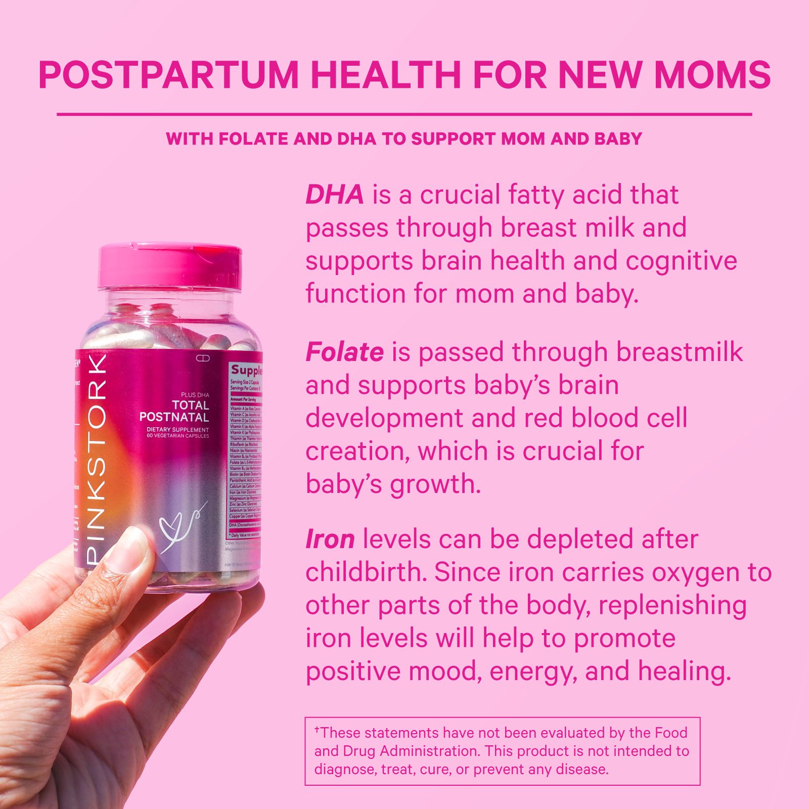 Pink Stork Total Postnatal Vitamins + DHA - Image 3