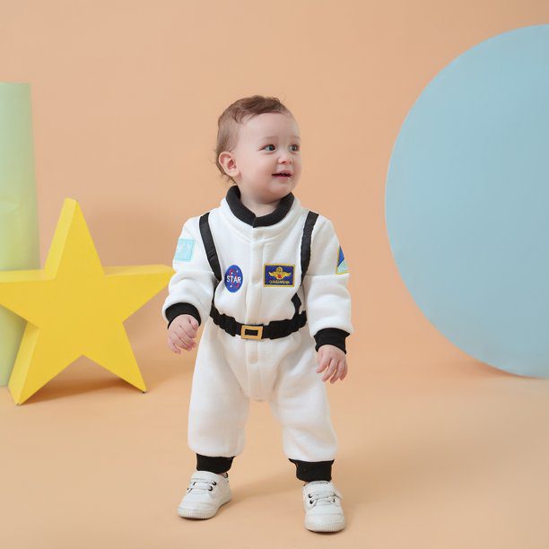 Bilo Baby Toddler Boy Orange Astronaut Fleece Costume Jumpsuit (2-3 Years/95) - Image 5