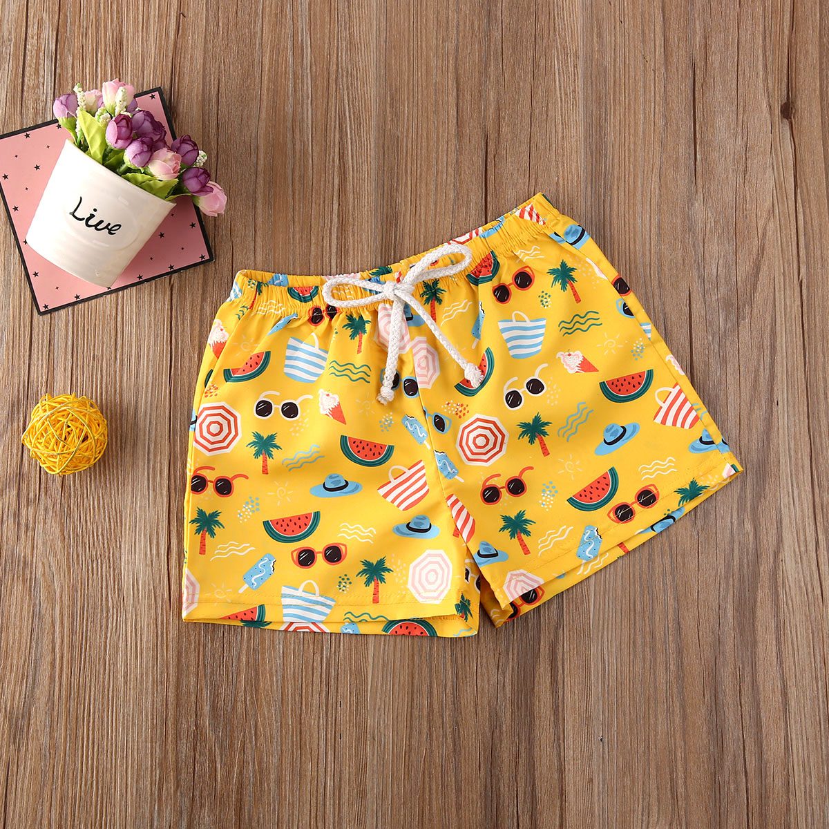 Toddler Baby Boys Beach Shorts Tropical Print Elastic Waist Bottoms - Image 6