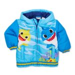 Baby Shark Toddler Boy Hooded Puffer Coat, Sizes 18M-5T