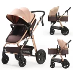 Cynebaby® Newborn Infant Toddler Baby Stroller with Reversible Seat - Rose Gold