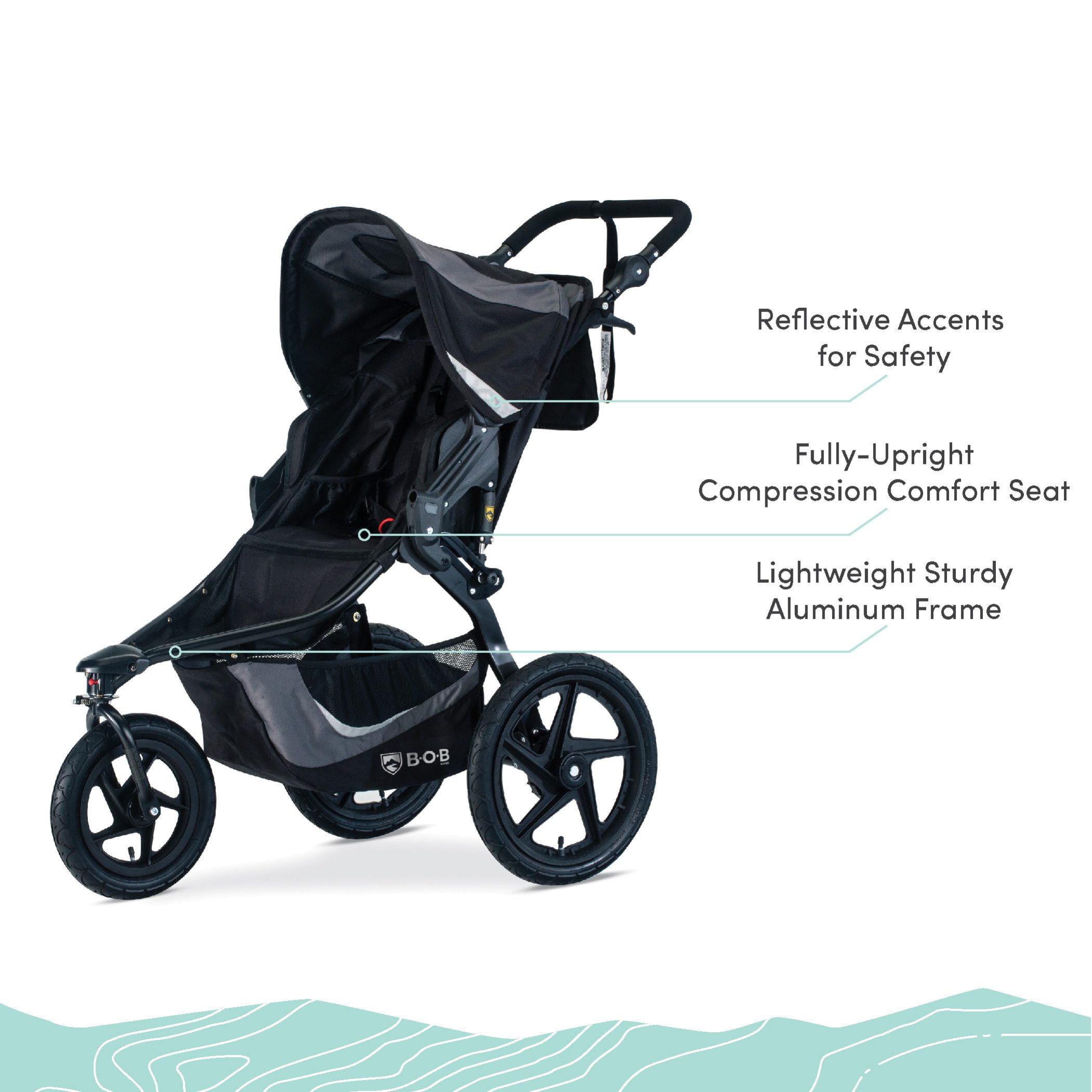 BOB Gear® Revolution® Flex 3.0 Jogging Stroller, Graphite Black - Image 5