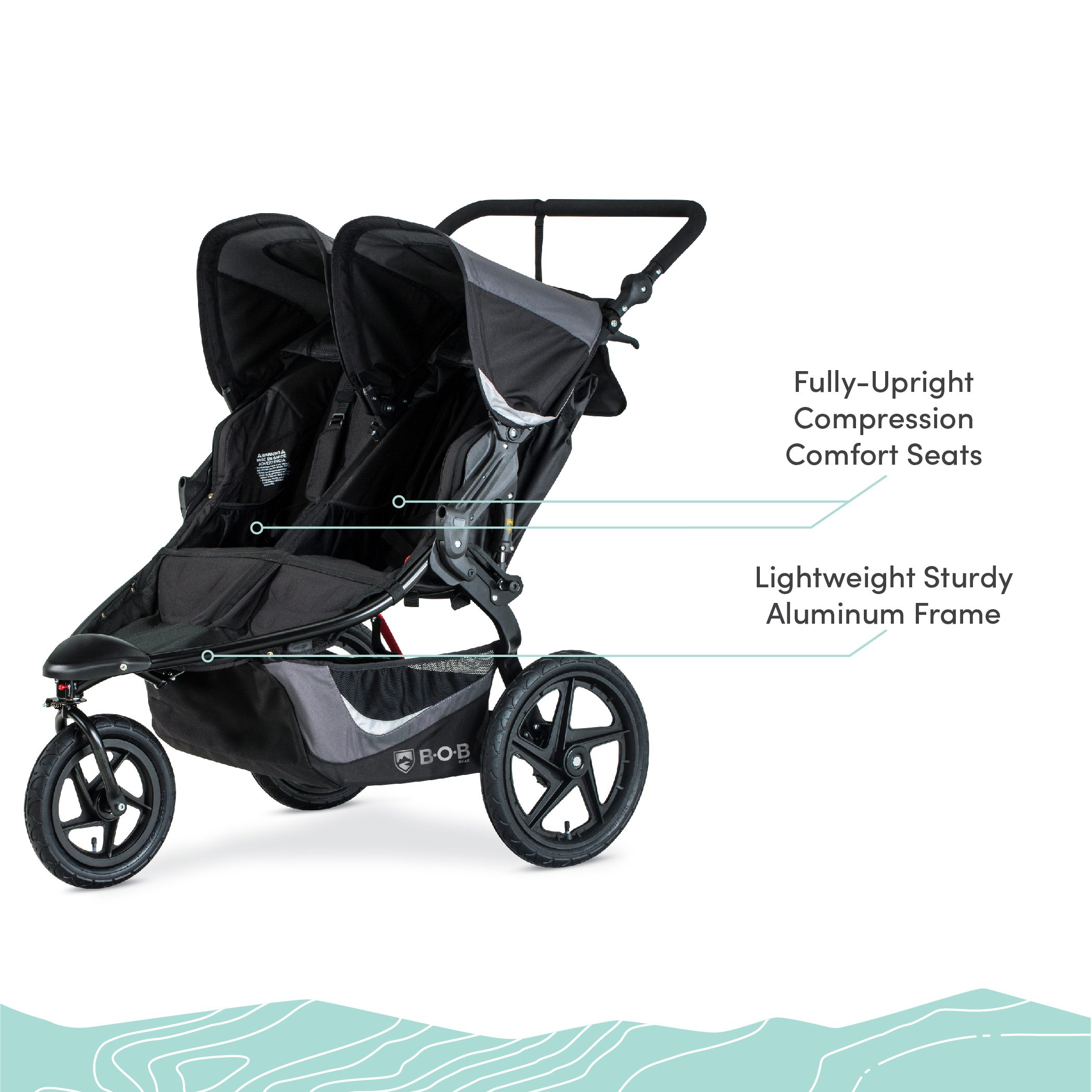 BOB Gear® Revolution® Flex 3.0 Duallie Jogging Stroller, Graphite Black - Image 5