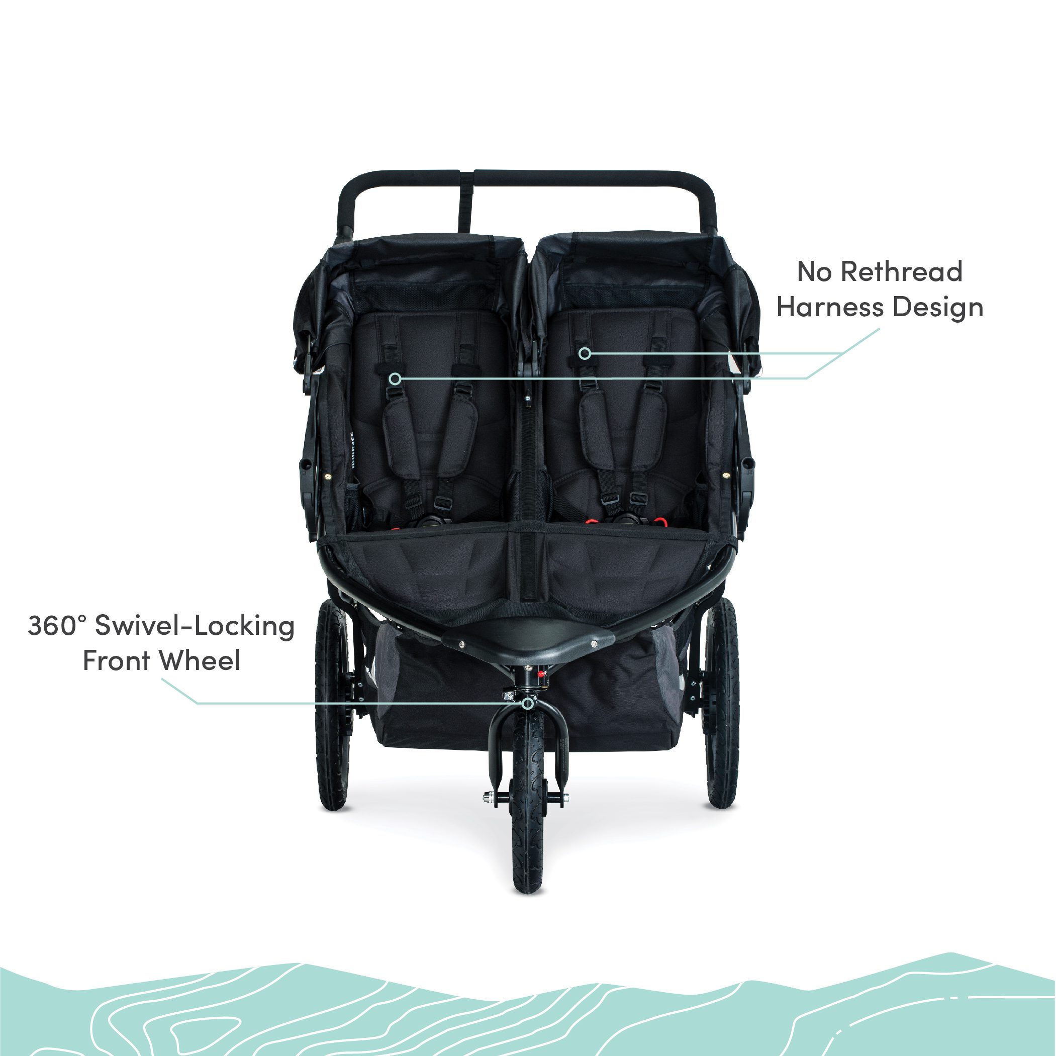 BOB Gear® Revolution® Flex 3.0 Duallie Jogging Stroller, Graphite Black - Image 6