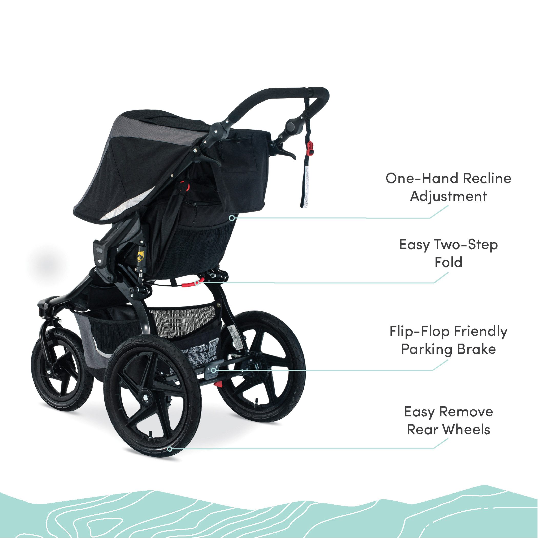 BOB Gear® Revolution® Flex 3.0 Jogging Stroller, Graphite Black - Image 3