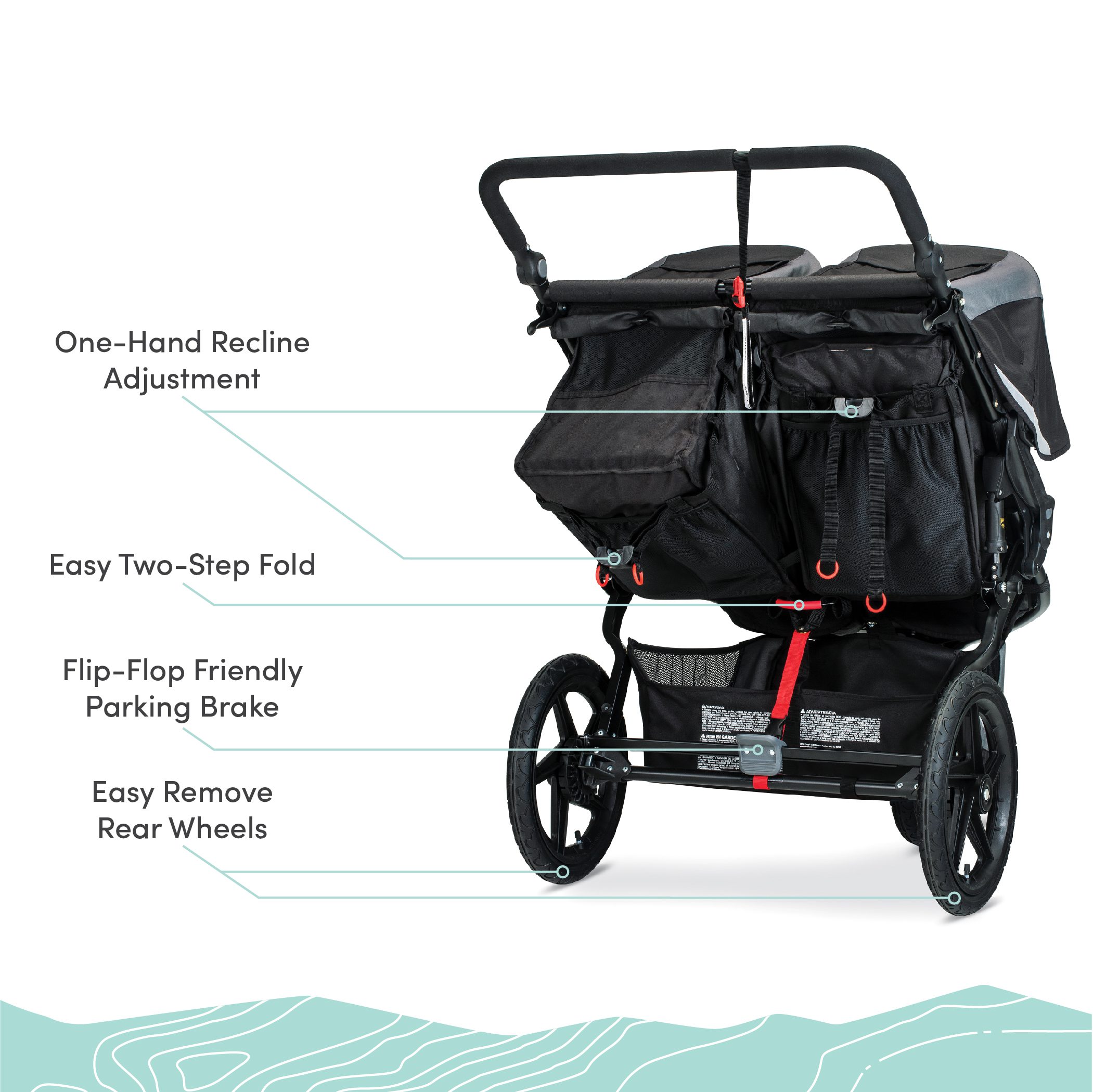 BOB Gear® Revolution® Flex 3.0 Duallie Jogging Stroller, Graphite Black - Image 7